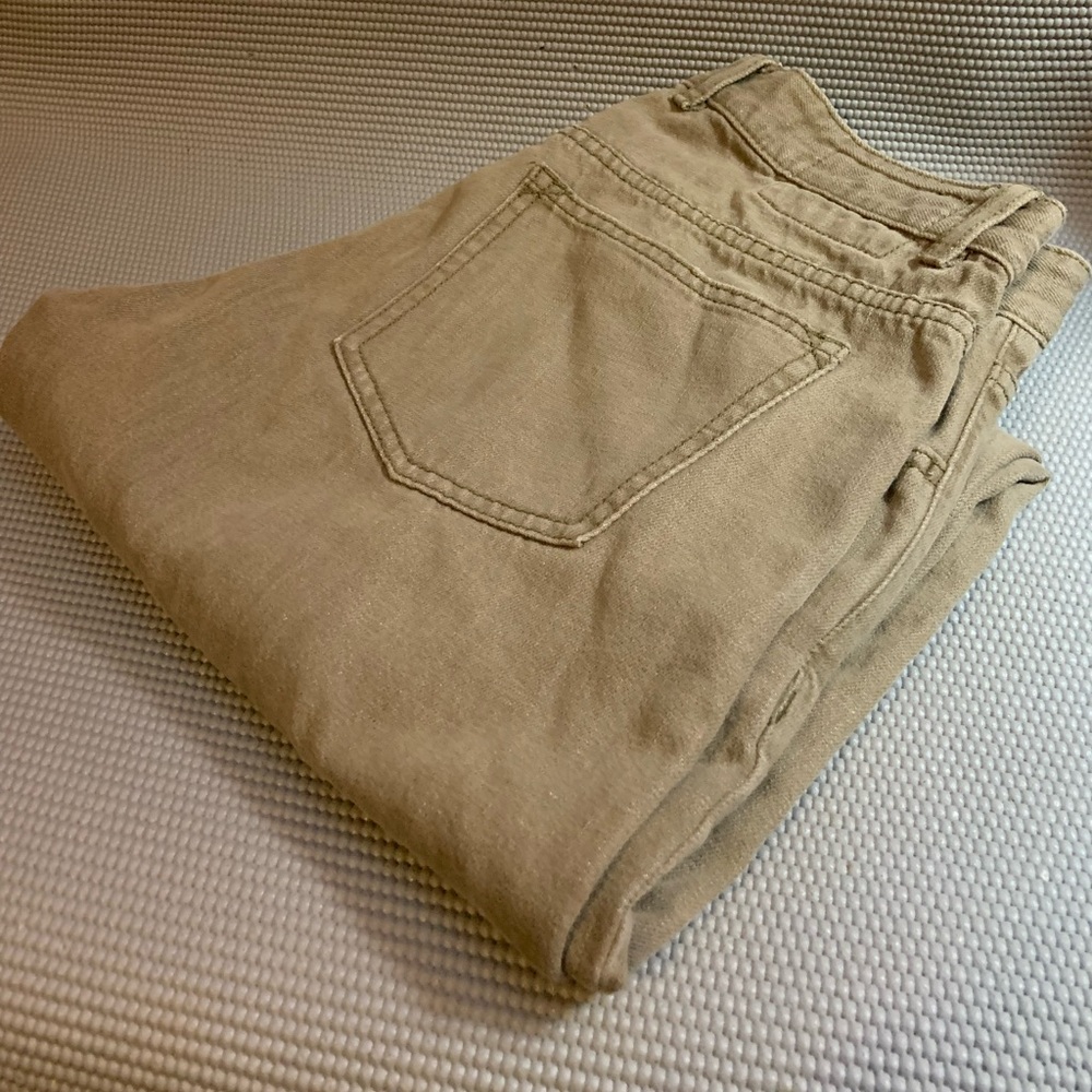 DKNY Leather pocket Jeans 33 Tan Button Fly